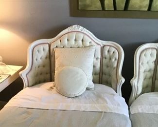 French Style tufted twin beds (2)