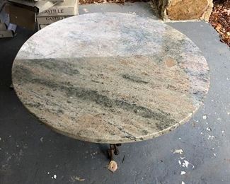 Granite coffee table with iron base