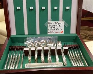 1940s silverplate flatware, service for 12. 