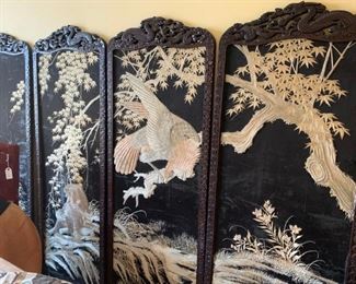 4 panel Asian Silk Screen