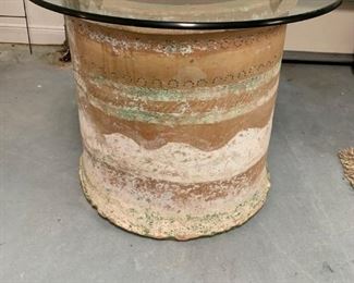 Antique Terra Cotta Wellhead with glass top