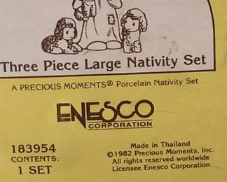 Precious Moments Three Piece Large Nativity Set 