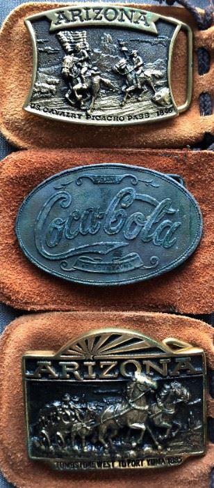 Belt Buckles: Arizona and Coca-Cola