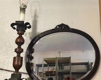 Vtg Mirror and Table Lamp