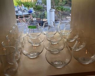 Wine glasses, set of 6 and set of 11.