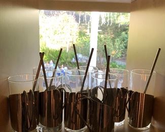 Irish coffee glasses with stir spoons set of 8