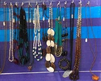 Necklaces of many styles and colors