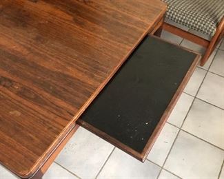 Coffee table with beverage tray pulled out.