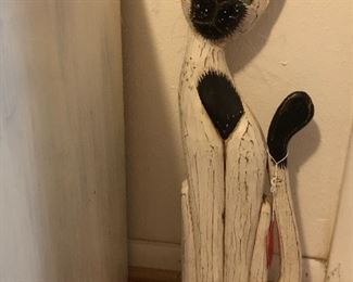 Decorative wood cat