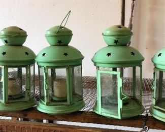 Cute lanterns, use tea lights, votives or battery operated candles.