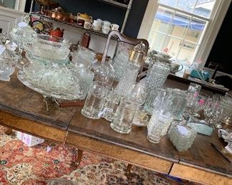 TONS of glass - vases, bowls, serving dishes, ash trays, glasses, mugs, etc. 