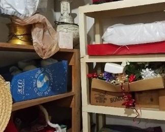Shelves of Decor and Christmas Items