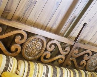 King headboard behind sofa. King headboard comes with the bedframe.