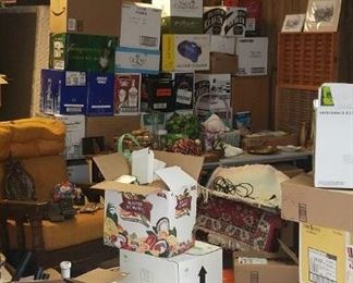 Boxes and boxes of good household items and decor, and collectibles.