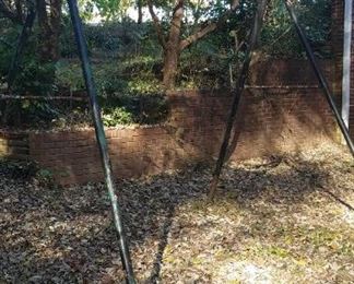 Old swing set frames.