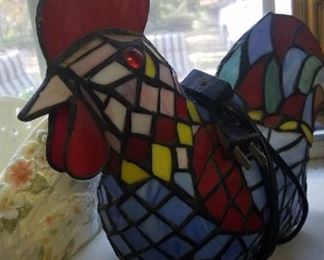Hen Stained Glass Lamp