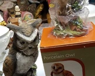 Ceramic and Porcelain Owl Figurines
