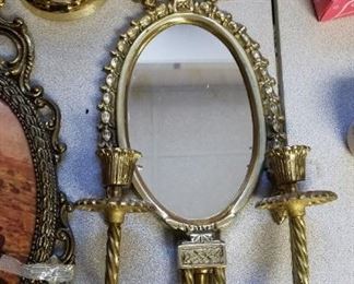 Heavy metal mirror sconce decor