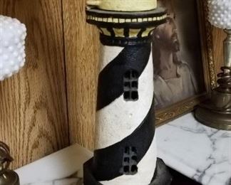 Cast Iron Lighthouse tealight Candle Holder
