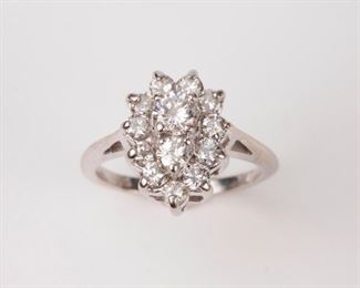 15: 14k Cocktail Diamond Ring, 1.07ctw, White Gold