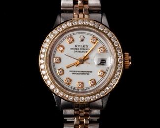 37: Rolex Oyster Perpetual DateJust Watch w/ Diamonds #6517