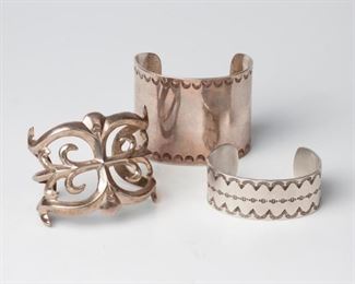 48: Group of Early Navajo Wide Cuffs