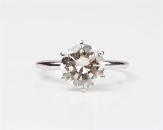 58: 14k Solitaire Diamond 2.92 Carat Ring, White Gold