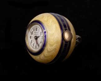 72: Antique Enamel Ball Watch Pendant 