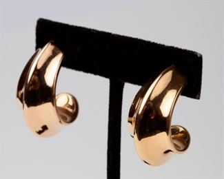 91: 14k Gold Modernist Semi-Hoop Stud Earrings from Zales