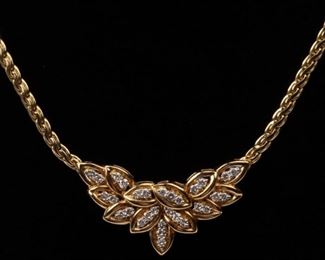 93: 14k "Elizabeth Rosenberg Christensen" Diamond Necklace, .86ctw