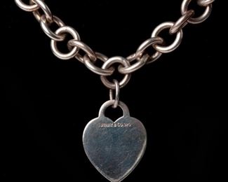 104: Tiffany & Co Heart Chain Necklace, Sterling