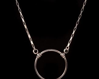 147: Sterling 'La Loop' Circle Pendant Necklace