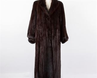 153: Full-Length Mink Brown Mahogany Coat