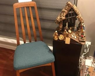Vintage Benny Linden Teak Side Chair ~ Vintage Nativity Set
