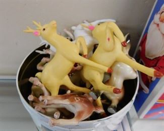 Vintage and Plastic Celluloid Reindeer