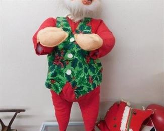 Large Figural Cloth and Wire Santa