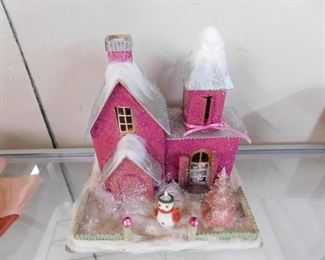 Large Vintage Putz Christmas House 