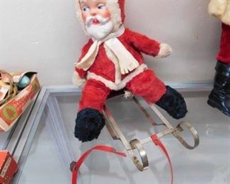 Vintage Santa on Sled Pull Toy