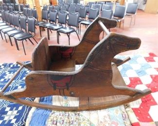 Primitive Wooden Rocking Horse