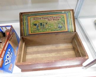 Nice Old Wooden Elite Tool Chest for Boys