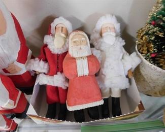 Carved Wooden Santas
