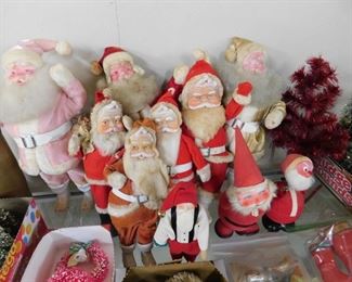 Several Old Figural Santa Clauses