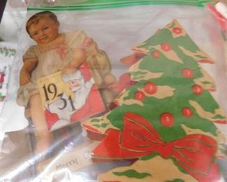Old Paper Tree Box and 1931 Christmas Card