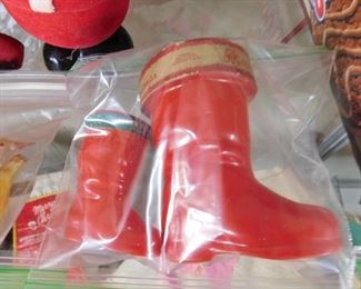 Vintage Christmas Candy Container Boots