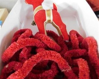 Vintage Velvet Deer and Tree Decoration