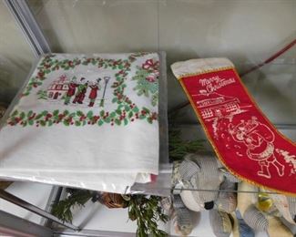 Vintage Christmas Linens/Stocking