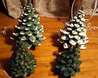 Vintage ceramic Christmas trees