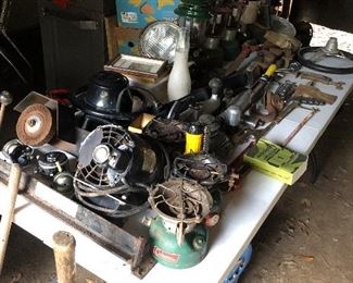 Garage full of tinkering cool items