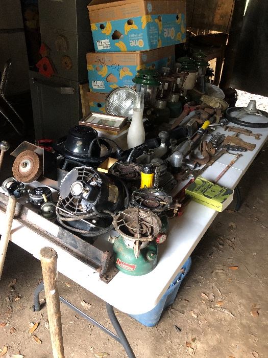 Garage full of tinkering cool items