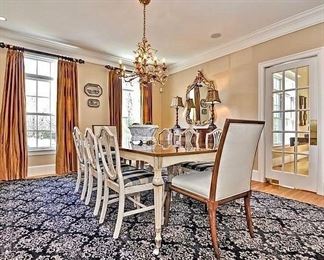 Gorgeous antique Mahogany Dining Table and Chairs - refinished and "contemporized".